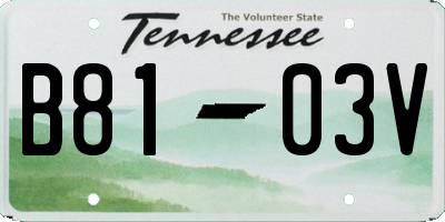 TN license plate B8103V