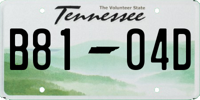 TN license plate B8104D