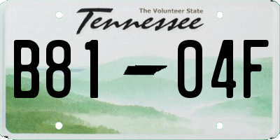 TN license plate B8104F