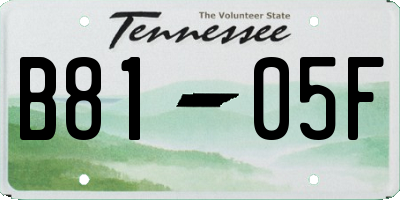 TN license plate B8105F