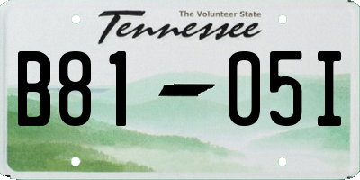 TN license plate B8105I