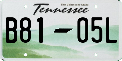 TN license plate B8105L
