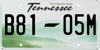 TN license plate B8105M
