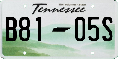 TN license plate B8105S