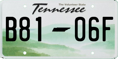 TN license plate B8106F