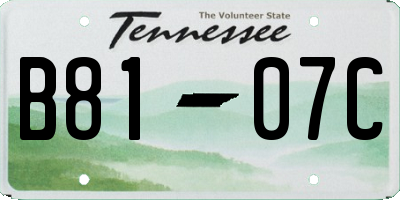 TN license plate B8107C