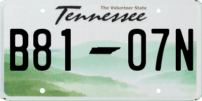 TN license plate B8107N