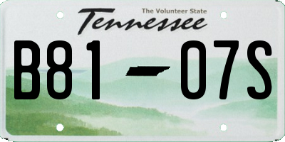 TN license plate B8107S