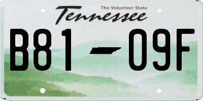 TN license plate B8109F