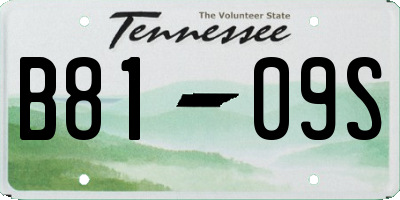 TN license plate B8109S