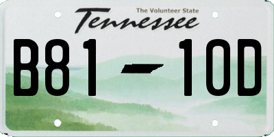 TN license plate B8110D
