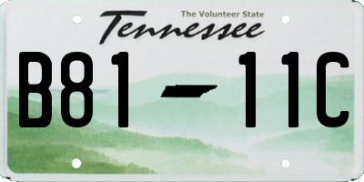 TN license plate B8111C