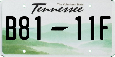 TN license plate B8111F