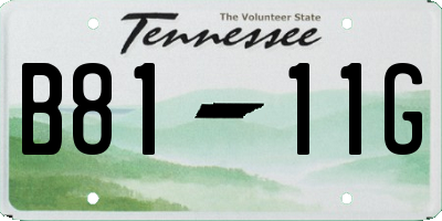 TN license plate B8111G