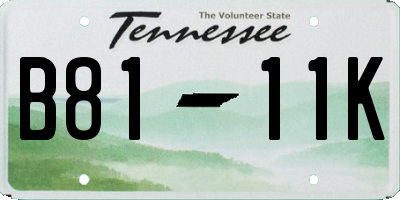TN license plate B8111K