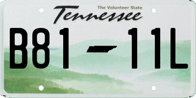 TN license plate B8111L