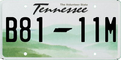 TN license plate B8111M