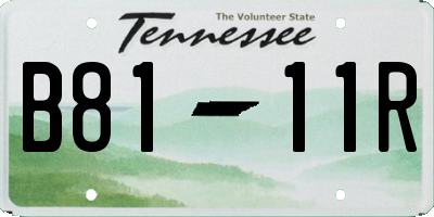 TN license plate B8111R