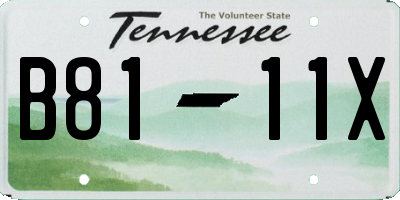 TN license plate B8111X