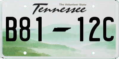 TN license plate B8112C