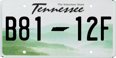 TN license plate B8112F