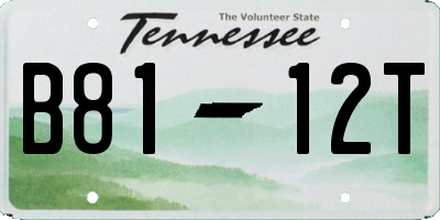TN license plate B8112T