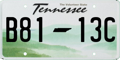 TN license plate B8113C