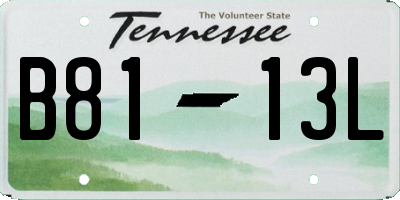 TN license plate B8113L