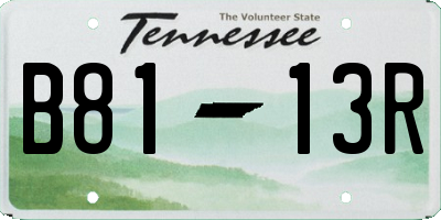 TN license plate B8113R
