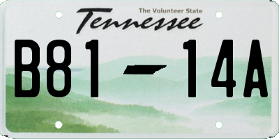 TN license plate B8114A