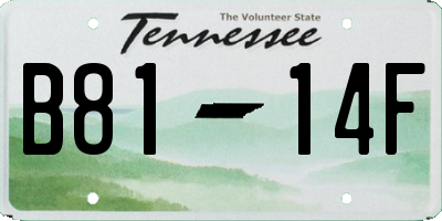 TN license plate B8114F