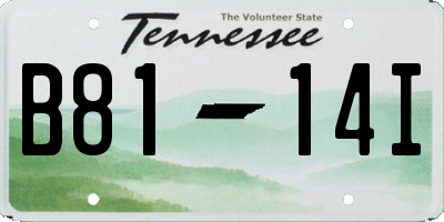 TN license plate B8114I