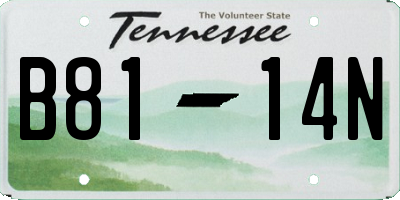 TN license plate B8114N
