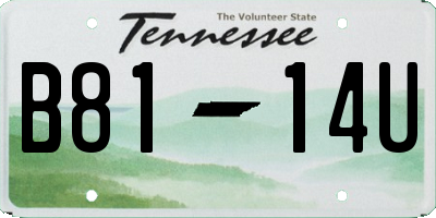 TN license plate B8114U