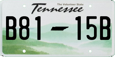 TN license plate B8115B