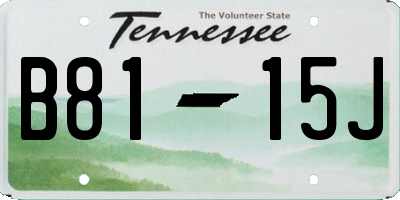 TN license plate B8115J