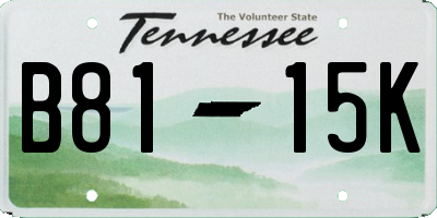 TN license plate B8115K