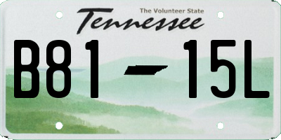 TN license plate B8115L