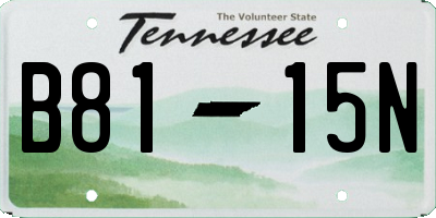 TN license plate B8115N