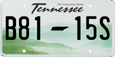 TN license plate B8115S