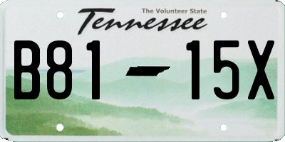 TN license plate B8115X