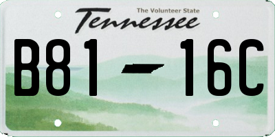 TN license plate B8116C