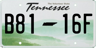 TN license plate B8116F