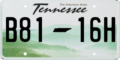 TN license plate B8116H