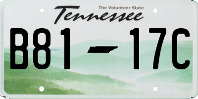 TN license plate B8117C