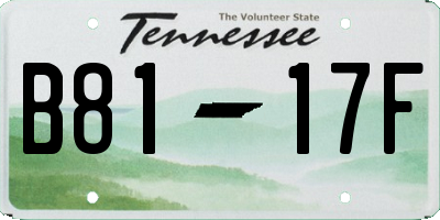TN license plate B8117F