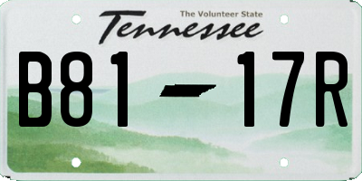 TN license plate B8117R
