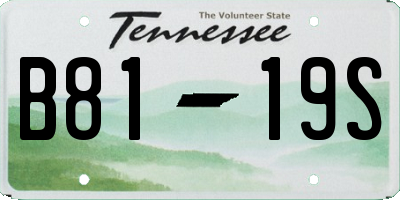 TN license plate B8119S