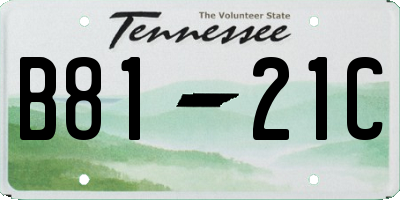 TN license plate B8121C
