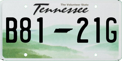 TN license plate B8121G